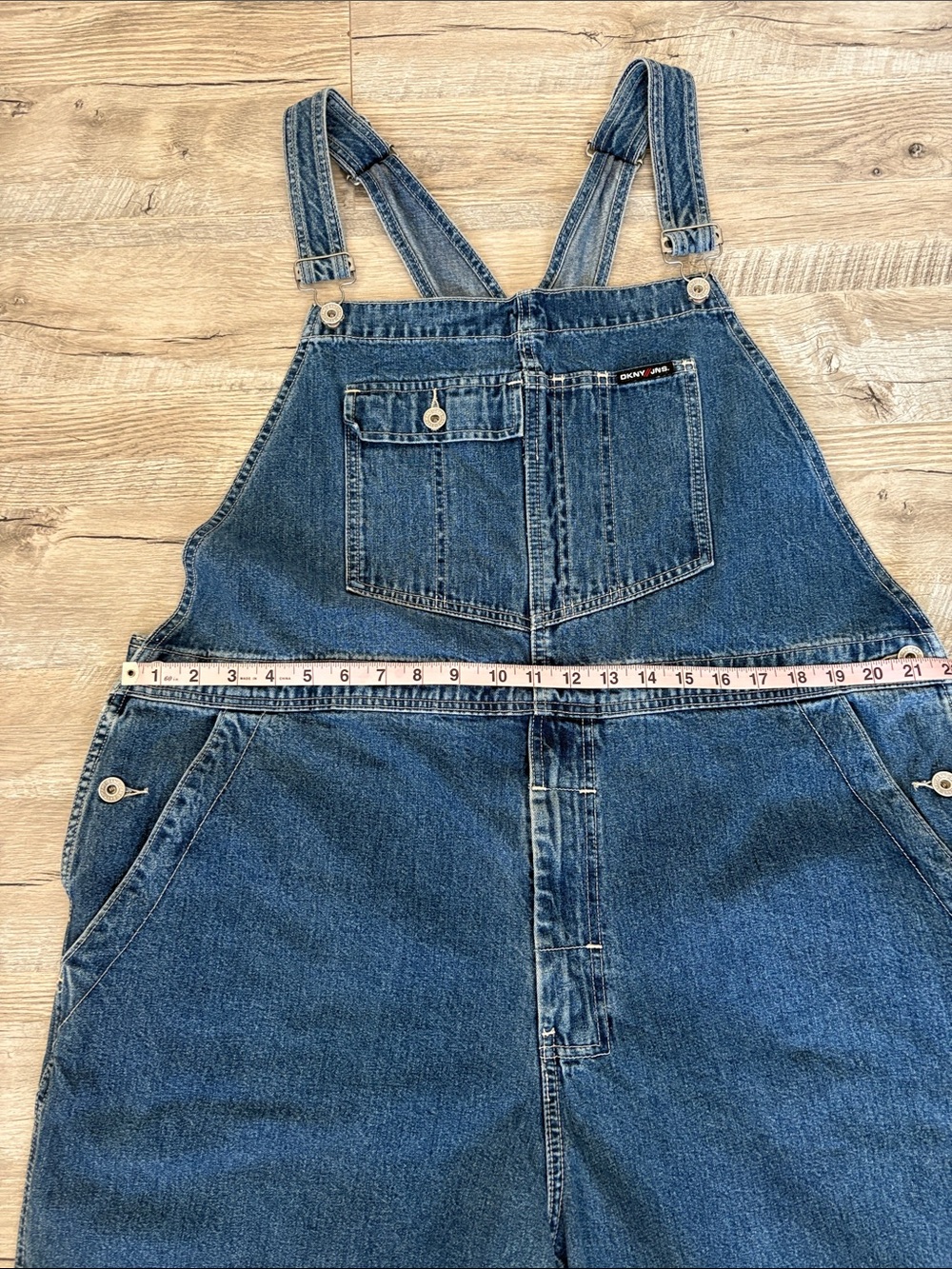 Vintage DKNY Jeans Classic Dark Blue Denim Overalls - Picture 5 of 12